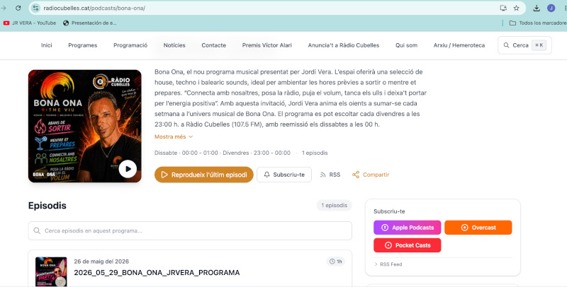 Página del podcast Bona Ona en Ràdio Cubelles